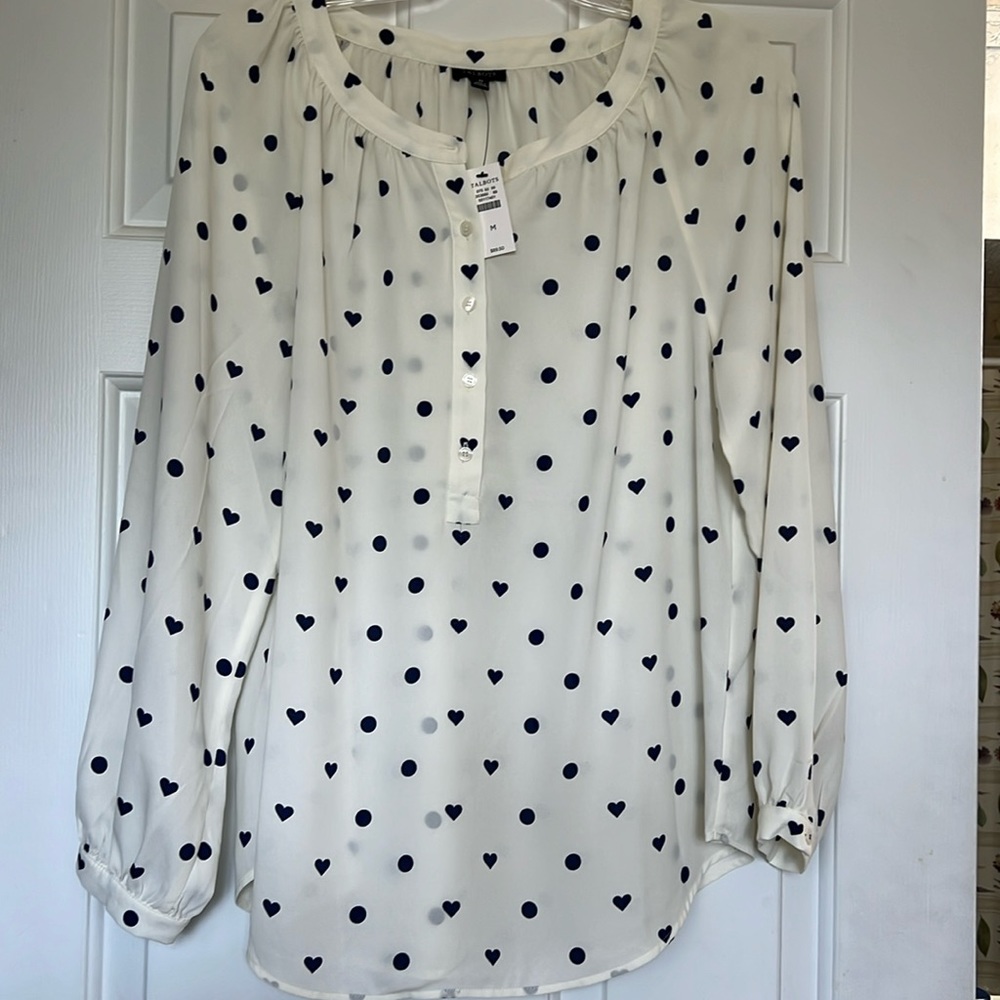 Sheer long sleeve heart blouse
